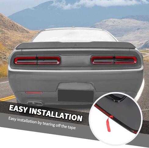 Jimen Fit for Dodge Challenger 2015-2023, 8PCS Tail Light Bezel Smoked Taillight Overlays & Side Marker Light Cover Trim Tint Kit in Saudi Arabia