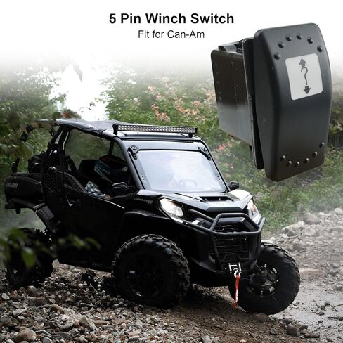 مفتاح ونش 5 دبابيس مصباح LED كهرماني 710002052، مناسب لقائد الدفاع Can-am 2011-2020 Maverick Traxter، مفتاح هزاز بوظيفة القفل الذاتي، مفتاح ونش كهربائي 20 أمبير 12 فولت تشغيل وإيقاف in Saudi Arabia