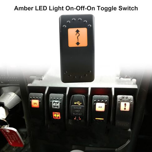 مفتاح ونش 5 دبابيس مصباح LED كهرماني 710002052، مناسب لقائد الدفاع Can-am 2011-2020 Maverick Traxter، مفتاح هزاز بوظيفة القفل الذاتي، مفتاح ونش كهربائي 20 أمبير 12 فولت تشغيل وإيقاف in Saudi Arabia