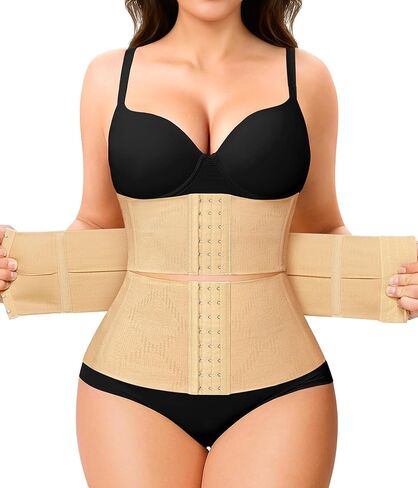Nebility Waist Trainer for Women Corset Shapewear Tummy Control Segmented Waist Cincher Postpartum Faja Body Shaper in Saudi Arabia