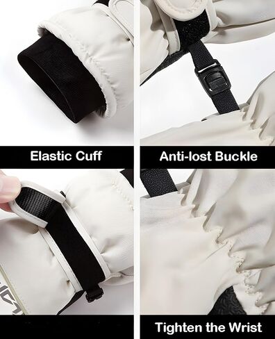 Kids Winter Snow Ski Gloves-Boys Girls Windproof Water-Resistant Anti-Slip Warm Snow Gloves for Cold Weather Outdoor Sports 6-12Y in Saudi Arabia