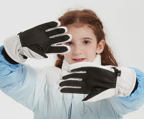 Kids Winter Snow Ski Gloves-Boys Girls Windproof Water-Resistant Anti-Slip Warm Snow Gloves for Cold Weather Outdoor Sports 6-12Y in Saudi Arabia