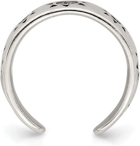 JewelryWeb 925 Sterling Silver Solid Oxidized Antiqued Sun toe ring 6mm Wide toe ring for Women in Saudi Arabia