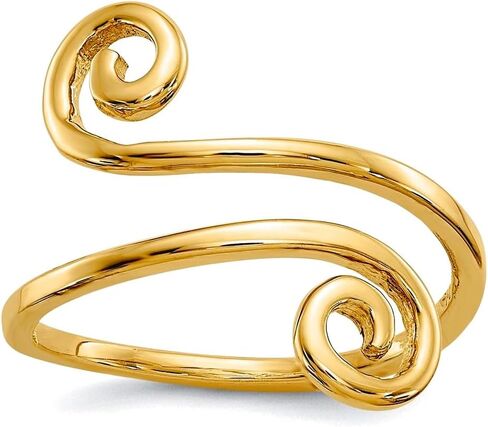 JewelryWeb خاتم إصبع القدم الدائري المصقول من الذهب الأصفر عيار 14 قيراط للنساء in Saudi Arabia