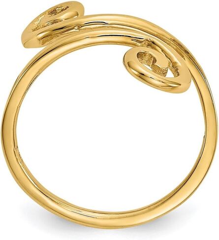 JewelryWeb خاتم إصبع القدم الدائري المصقول من الذهب الأصفر عيار 14 قيراط للنساء in Saudi Arabia