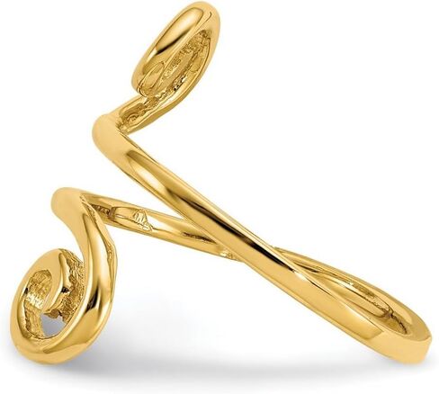 JewelryWeb خاتم إصبع القدم الدائري المصقول من الذهب الأصفر عيار 14 قيراط للنساء in Saudi Arabia