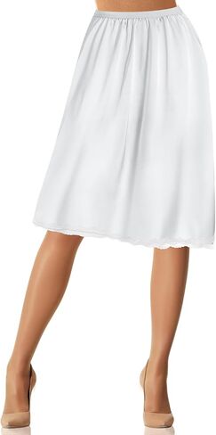 Jadive Women's Satin Half Slip Lace Long Underskirt Skirt Slip Long Slips for Dresses Lingerie Skirt in Saudi Arabia