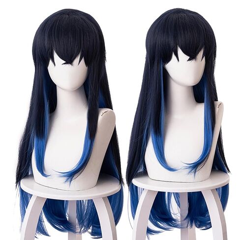 XiongXiongLe Women's Costume Wigs Demon Slayer Kanroji Mitsuri Cosplay Wig Anime Game Multi-color Cos Role Playing Hair Replacement Wigs For Halloween Christmas Party(Kanroji Mitsuri) in Saudi Arabia