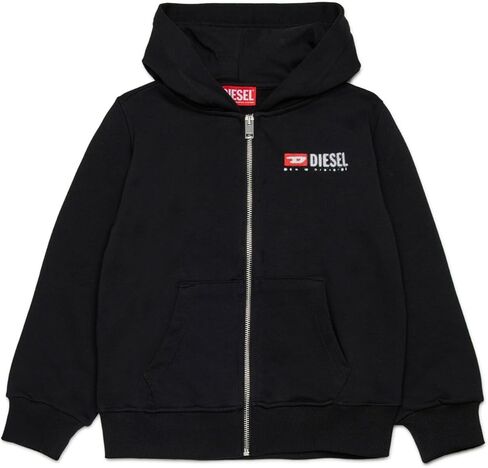 Diesel boys Hooded Sweatshirt With Zip and Denim Division Logo in Saudi Arabia