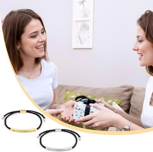 قطعتان من سوار لا تدع الأيام الصعبة تفوز، سوار تحفيزي قابل للتعديل لأفضل صديق in Kuwait