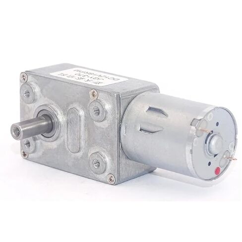 JGY370 DC 12V محرك تروس دودي، 0.6 دورة في الدقيقة عزم دوران عالي السرعة 20 كجم. سم، معدن فضي، 80 × 32 × 21 مم، محرك تربو ذاتي القفل in Kuwait