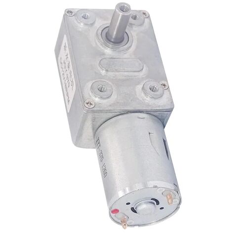 JGY370 DC 12V محرك تروس دودي، 0.6 دورة في الدقيقة عزم دوران عالي السرعة 20 كجم. سم، معدن فضي، 80 × 32 × 21 مم، محرك تربو ذاتي القفل in Kuwait