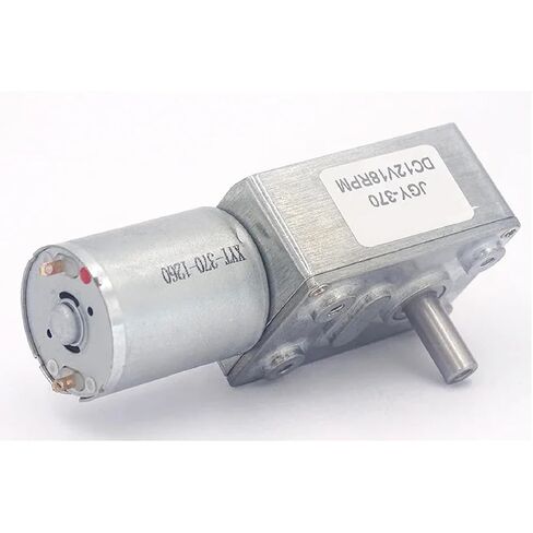 JGY370 DC 12V محرك تروس دودي، 0.6 دورة في الدقيقة عزم دوران عالي السرعة 20 كجم. سم، معدن فضي، 80 × 32 × 21 مم، محرك تربو ذاتي القفل in Kuwait