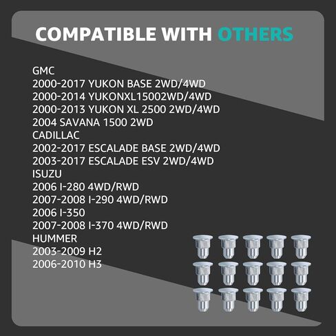 15 Pcs Alignment Cam Guide Pins Camber Pins Compatible with Chevrolet, Cadillac Escalade, GMC, Hummer H2 H3 Camber Alignment Pins in Kuwait