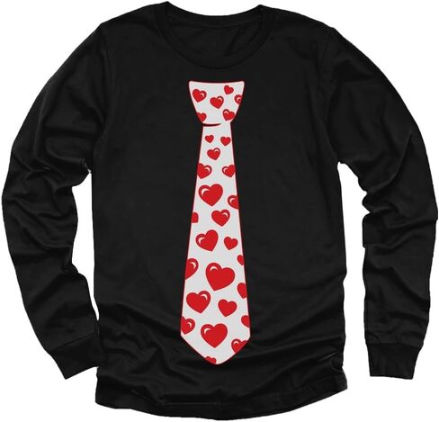تي شيرت Tstars Red Hearts Tie Kids Valentine Day - ABC I Love You تي شيرت طويل الأكمام للأطفال الصغار والشباب والأولاد والبنات in Saudi Arabia