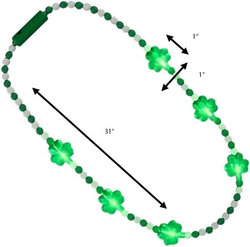 blinkee Light Up Shamrock Charms Opaque Bead Necklace for St Patricks Day in Saudi Arabia
