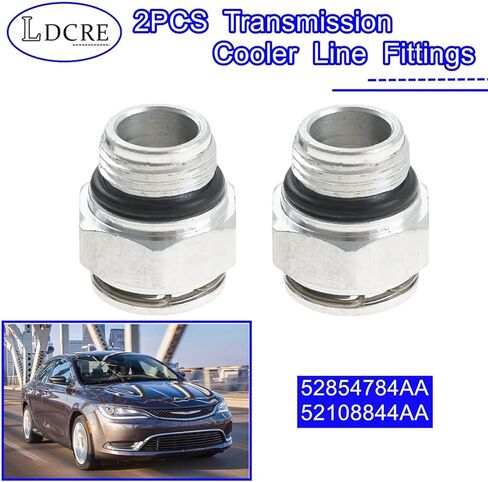 قطعتان من تركيبات خط مبرد ناقل الحركة 52854784AA 52108844AA - موصل أنبوب مبرد الزيت سريع التوصيل متوافق مع دودج رام وجيب رانجلر وكرايسلر 300 وجراند شيروكي in Kuwait