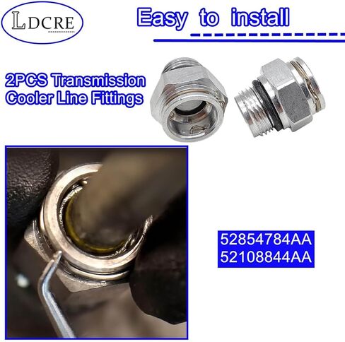 قطعتان من تركيبات خط مبرد ناقل الحركة 52854784AA 52108844AA - موصل أنبوب مبرد الزيت سريع التوصيل متوافق مع دودج رام وجيب رانجلر وكرايسلر 300 وجراند شيروكي in Kuwait