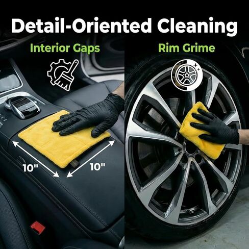 3pc Color-Coded Car Drying Towels (48"x24"/14"x24"/10"x10") 1200GSM Dual-Sided Twisted Loop & Coral Fleece - One Pass Save Time, Streak-Free, Scratch-Free for Cars, Trucks, SUVs in Saudi Arabia