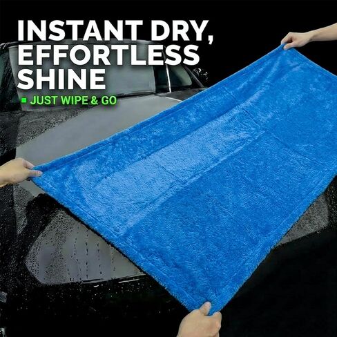 3pc Color-Coded Car Drying Towels (48"x24"/14"x24"/10"x10") 1200GSM Dual-Sided Twisted Loop & Coral Fleece - One Pass Save Time, Streak-Free, Scratch-Free for Cars, Trucks, SUVs in Saudi Arabia