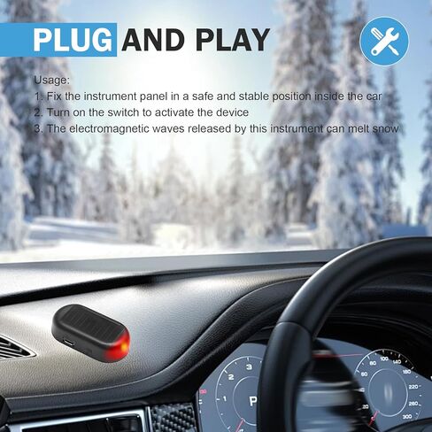 2 PCS Car Interference Antifreeze Instrument, Electromagnetic Car Snow Removal Device, Portable Anti-Frost Defroster Windshield Heater, Universal for Most Cars (Black) in Saudi Arabia