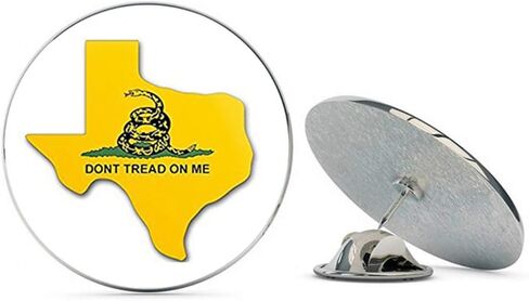 علم تكساس على شكل علم (Gadsden tx Tea Dont) معدني 0.75 بوصة قبعة طية صدر السترة دبوس ربط دبوس خلفي in Kuwait