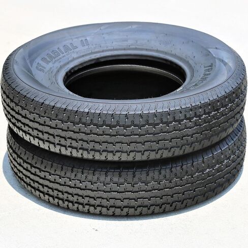 مجموعة من 2 (اثنين) Transeagle ST Radial II إطارات شعاعية ممتازة بحزام فولاذي - ST205/75R14 205/75/14 205/75-14 109/104N نطاق التحميل E LRE 10 طبقات BSW جدار جانبي أسود in Kuwait