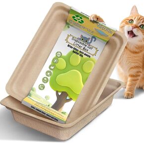 صناديق القمامة التي يمكن التخلص منها للقطط كبيرة: 4 عبوات مقاومة للتسرب مستدامة للداخلية/السفر استخدام مستقل أو كبطانة in Kuwait