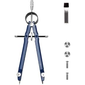 بوصلة للهندسة، بوصلة معدنية مع أداة رسم بوصلة إضافية لإعادة التعبئة للطلاب الذين يقومون بصياغة بوصلة العودة إلى اللوازم المدرسية (قطعة واحدة زرقاء) in Kuwait