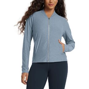 ODODOS Women's Performance Full Zip Track Jacket, Ultra Soft odSTRATUM Tech, UPF 50+ Stand Collar Athletic Top with Pockets in Saudi Arabia