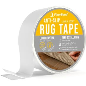 Rug Tape – Anti-Slip Double-Sided Carpet Tape, 1.9" x 100ft Roll – Heavy Duty Adhesive for Rugs on Hardwood, Tile & Vinyl – Clean Removal, Indoor & Outdoor Use in Saudi Arabia