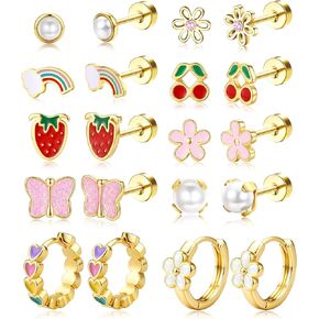 SAILIMUE Hypoallergenic Flat Back Earrings for Girls Kids Toddler Women in Saudi Arabia