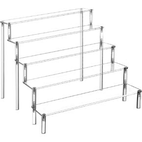 WEERSHUN 3 Tier Acrylic Display Stand Risers, Clear Tabletop Display Shelf for Perfume, Figures & Collectibles, Thick Acrylic Organizer for Cupcake, Cosmetics & Home Decoration in Kuwait