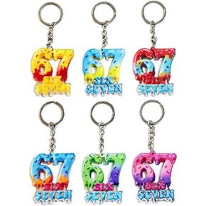 67 Keychain 6pcs, Meme Ins Style Fidget Charm Backpack Bag Accessory, Bulk Party Favors Birthday Gift for Friends in Saudi Arabia