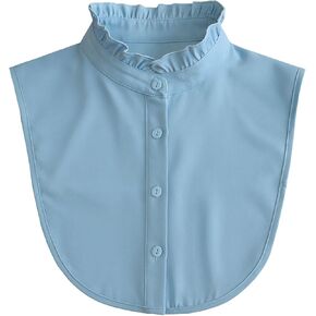 Chiffon Shirts Elegant Ruffle Collar Dickey Mock Turtleneck Faux Collars for Women Girls in Saudi Arabia
