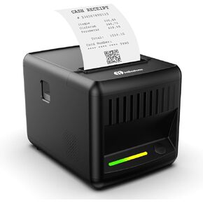 طابعة إيصالات Milestone P80E POS، طابعة إيصالات حرارية USB 80 مم مع قاطع تلقائي وتنبيهات صوتية وبصرية، طابعات بيع بالتجزئة للمطبخ مع USB Ethernet درج للنقود يدعم Windows Mac in Saudi Arabia