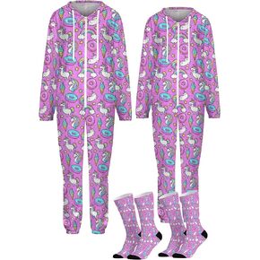 مجموعات بيجامات للأزواج، ملابس نوم بغطاء للرأس للنساء والرجال من قطعة واحدة in Kuwait