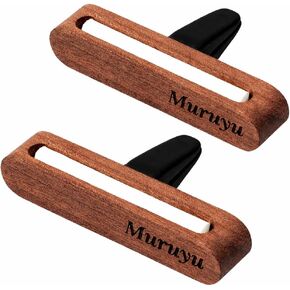 2-Pack Car Diffuser, Natural Sapele Wood Air Freshener Vent Clip for Essential Oils, Refillable Solid Wood Design (No Essential Oils) in Saudi Arabia