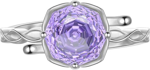 Aurora Tears Birthstone Rose Ring - 925 Sterling Silver Rose Cut Cubic Zirconia Flower Adjustable Ring Anniversary Engagement Promise Ring Birthday Jewelry Gift for Women Wife Mom Daughter in Saudi Arabia