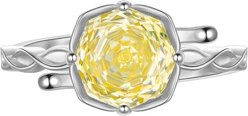 Aurora Tears Birthstone Rose Ring - 925 Sterling Silver Rose Cut Cubic Zirconia Flower Adjustable Ring Anniversary Engagement Promise Ring Birthday Jewelry Gift for Women Wife Mom Daughter in Saudi Arabia
