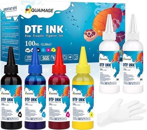 حبر Dtf 1500 مل حبر طابعة Dtf لـ ET8550، L1800، XP15000، ألوان زاهية، حبر نقل DTF لفيلم الحيوانات الأليفة، حبر إعادة التعبئة لـ P400، P800، P600، DX5، XP600. (250 مل × 6، 2 وات في الساعة+BKCMY) in Kuwait