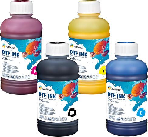 حبر Dtf 1500 مل حبر طابعة Dtf لـ ET8550، L1800، XP15000، ألوان زاهية، حبر نقل DTF لفيلم الحيوانات الأليفة، حبر إعادة التعبئة لـ P400، P800، P600، DX5، XP600. (250 مل × 6، 2 وات في الساعة+BKCMY) in Kuwait
