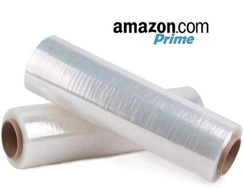 APQ 4 Rolls of Blown Hand Stretch Film 18" x 2000'. Clear Hand Stretch Wrap, 60 Gauge. Tear Resistant Residue Free Film for Moving, Shipping, Wrapping. Industrial Grade Pallet Shrink Wrap Film. in Saudi Arabia