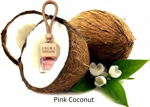 معطر هواء للسيارة برائحة العلاج العطري، موزع روائح طبيعية للتعليق، يدوم طويلاً، روائح متعددة بما في ذلك الخوخ وكريم الفانيليا وجوز الهند الوردي والفريزيا، زجاجة زجاجية بغطاء خشبي، 4 قطع in Kuwait