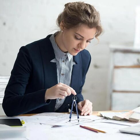 بوصلة للهندسة، بوصلة معدنية مع أداة رسم بوصلة إضافية لإعادة التعبئة للطلاب الذين يقومون بصياغة بوصلة العودة إلى اللوازم المدرسية (قطعة واحدة زرقاء) in Kuwait