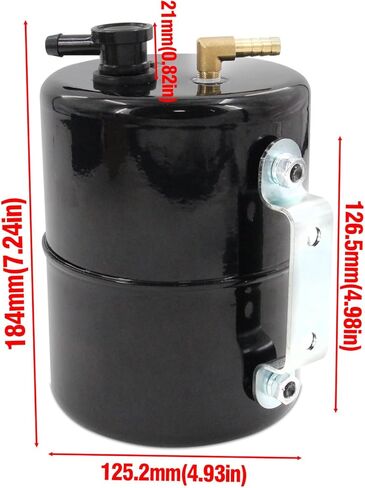 Vacuum Reserve Canister 5 in D x 7 in L Steel Black Finish in Saudi Arabia