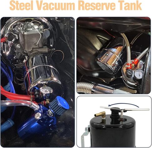 Vacuum Reserve Canister 5 in D x 7 in L Steel Black Finish in Saudi Arabia