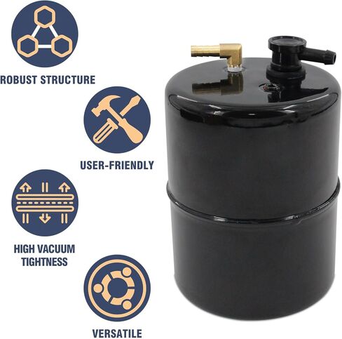 Vacuum Reserve Canister 5 in D x 7 in L Steel Black Finish in Saudi Arabia