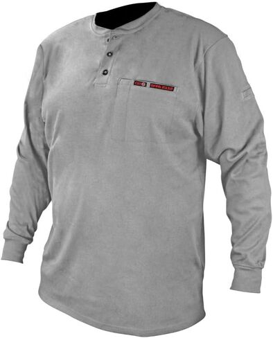 FRS-002 قميص Henley FR قطن بأكمام طويلة - رمادي - مقاس 6X in Saudi Arabia