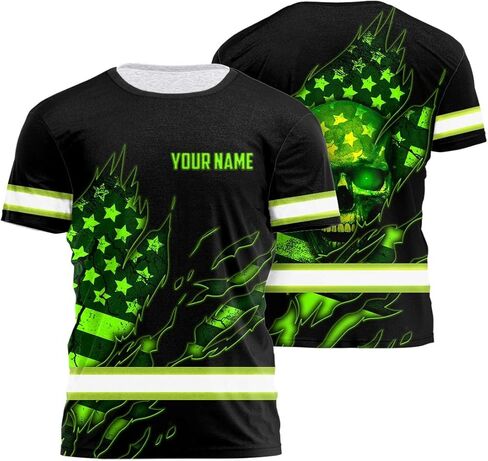 Maddly High Visibility US Flag Collection Safety Workwear Custom Name for Workers, Runners, Truckers, Patriotic in Saudi Arabia